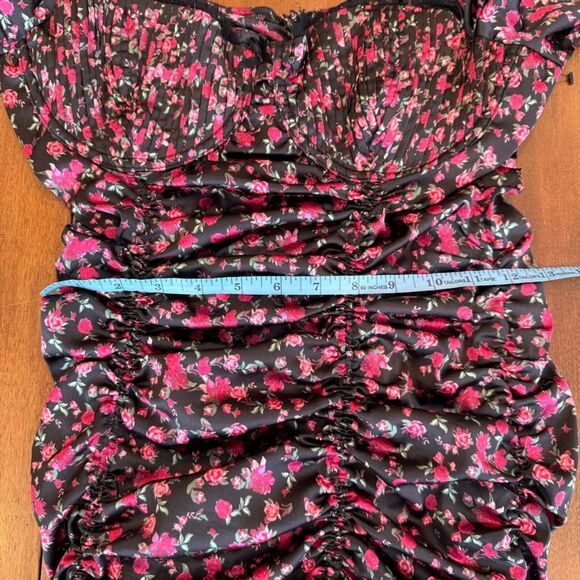 For Love & Lemons Melrose Black Floral Mini Dress L Coquette Sexy Valentines LBD - Picture 15 of 16